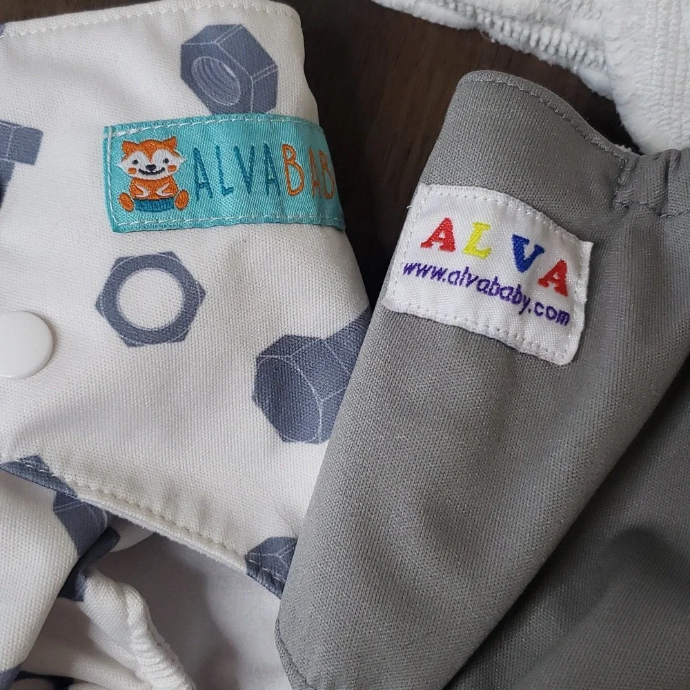 Alva Baby Adjustable Cloth Diaper Covers and Inserts Set of 2